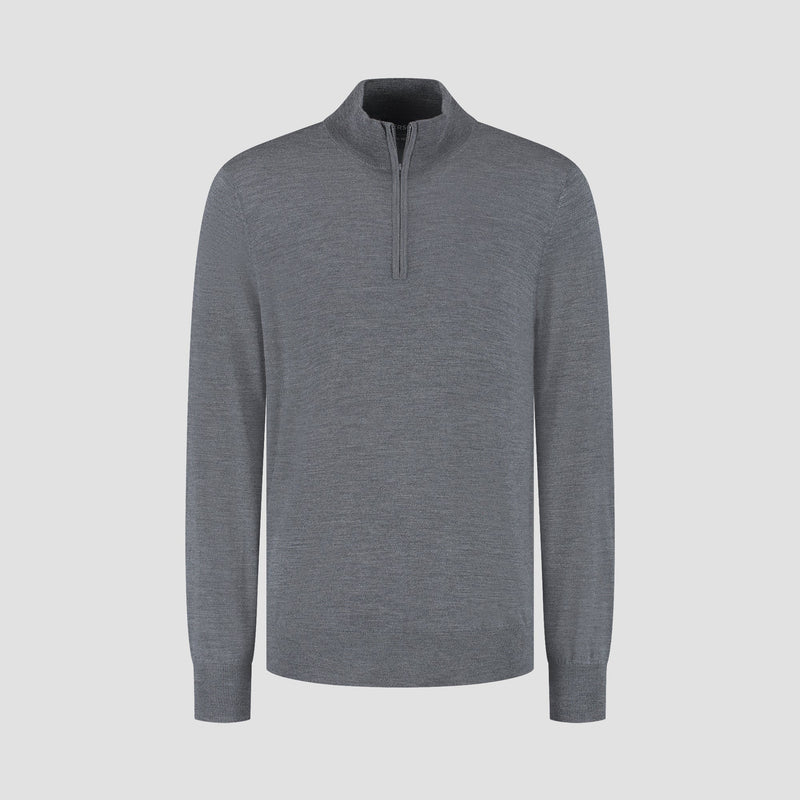 Pull Zip Up 100% Merino - Storm Grey