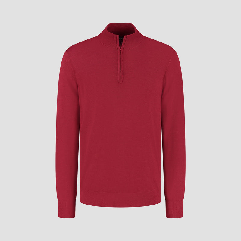 Pull Zip Up 100% Merino - Ember Red