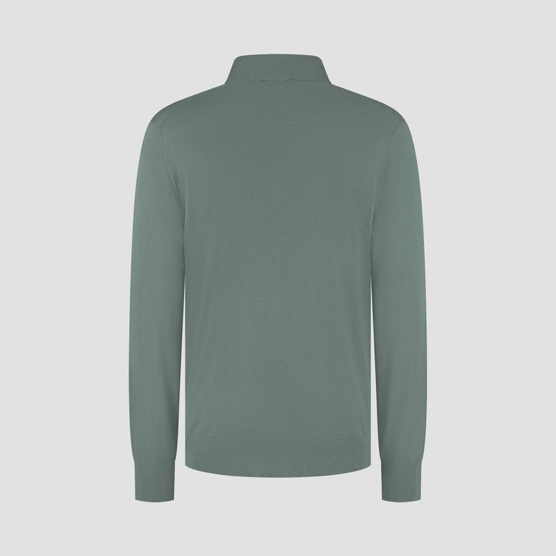 Pull Zip Up 100% Merino - Fernstone Green