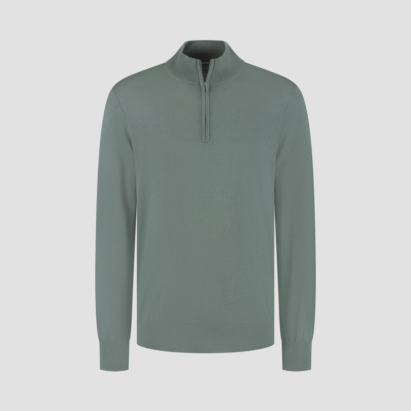 Pull Zip Up 100% Merino - Fernstone Green