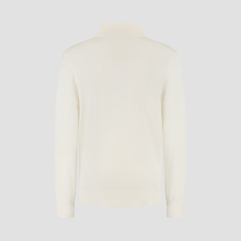Pull Zip Up 100% Merino - Seachell White