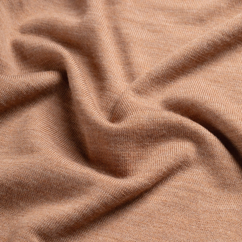 Pull Zip Up 100% Merino  - Tuscan Camel