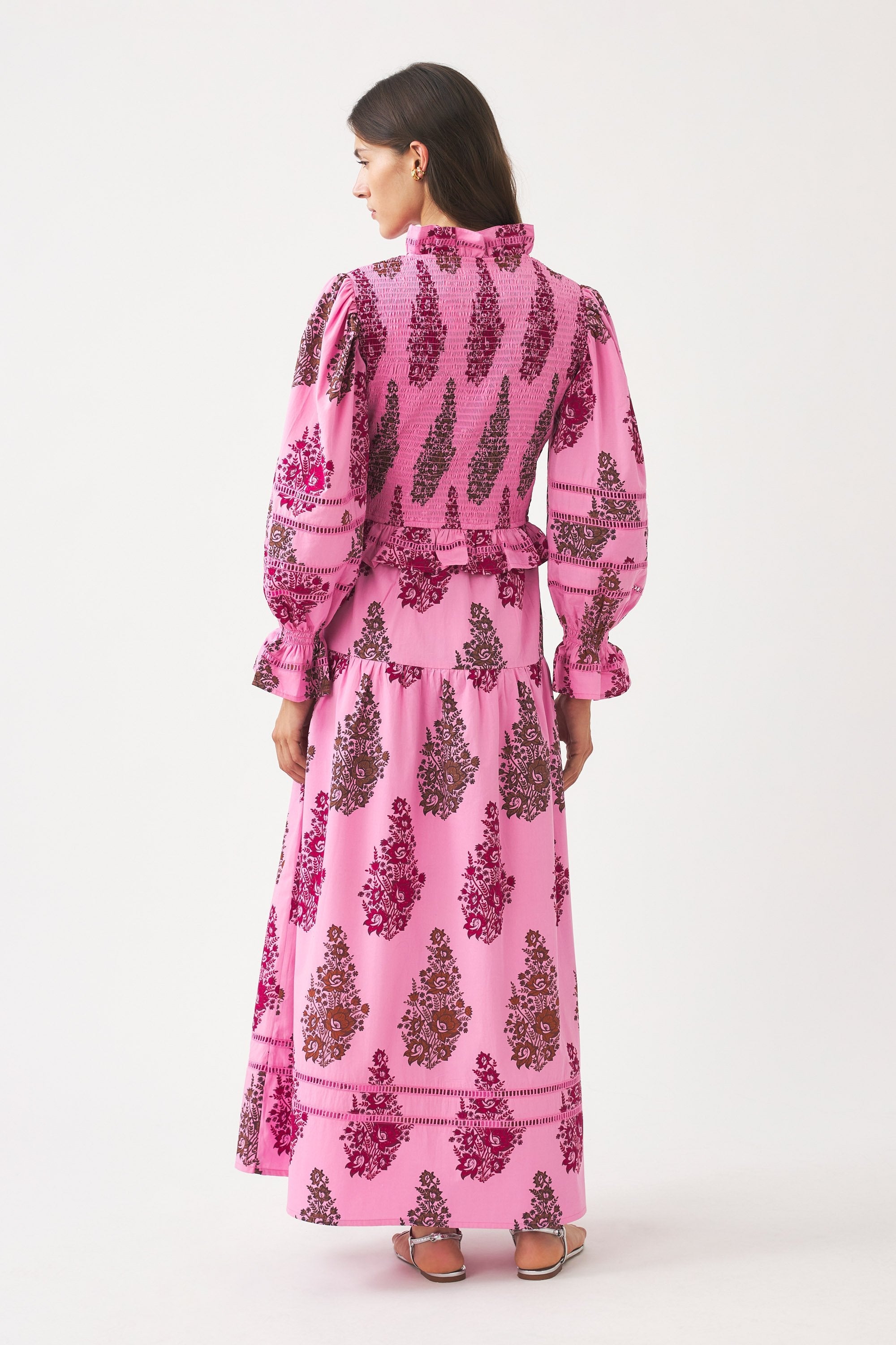 Robe Longue Smockée Muguet - Rose