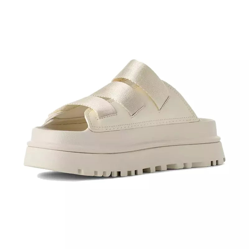 Goldenglow Slide Mules - Beige/Ecru