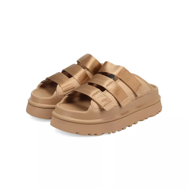 Goldenglow Slide Mules - Beige/Brown
