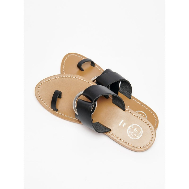 White Sun - Mules Entre Doigts Emrati - Noir - Femme