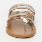 White Sun - Foners Toe-Post Mules - Gold - Women