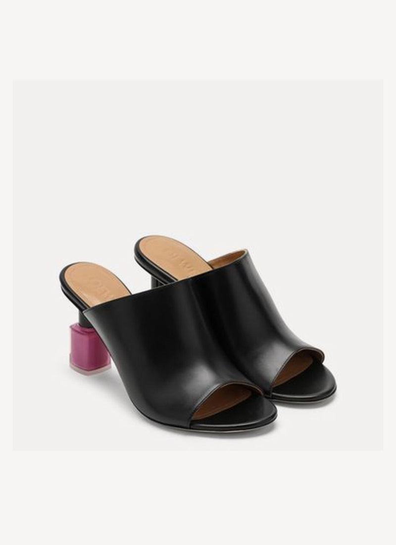 Loewe - Mules À Talon Vernis - Black - Femme