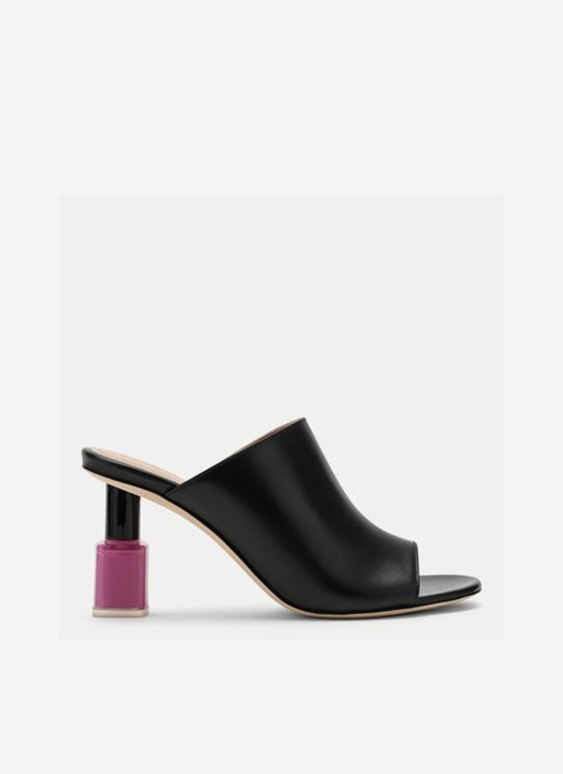 Loewe - Mules À Talon Vernis - Black - Femme