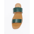 White Sun - Mules Afaitu - Croco Vert - Femme