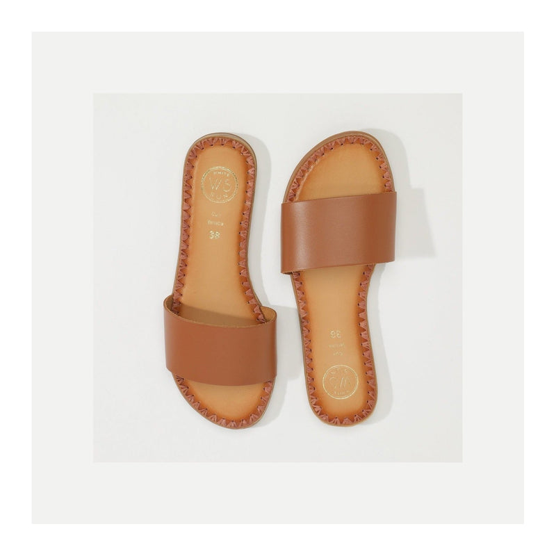 Sol Blanco - Mules Azio - Camel Buff - Marrón