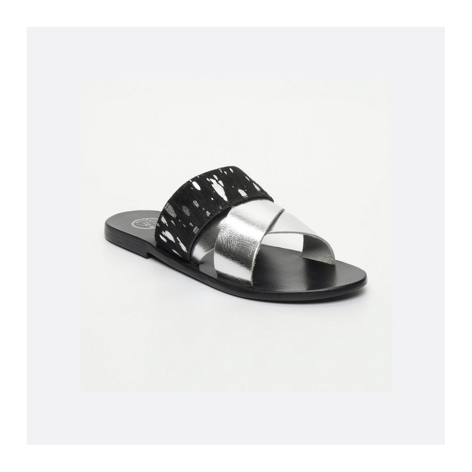 White Sun - Mules Chleo - Plateado, Negro y Pan de Plata - Mujer