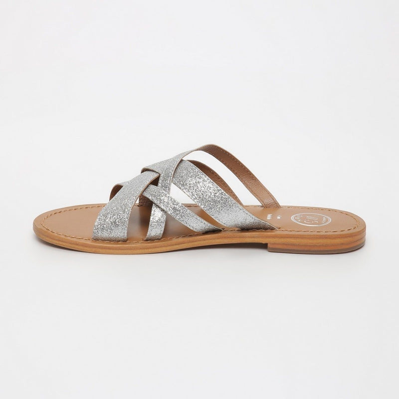 White Sun - Mules Clot - Argent - Femme