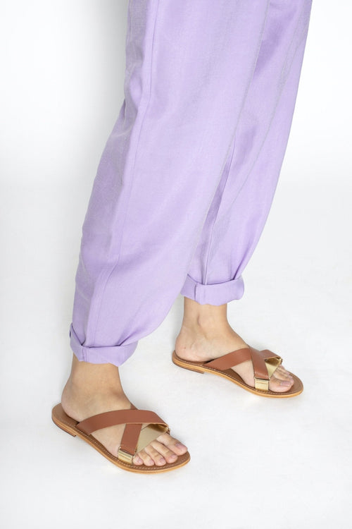 White Sun - Elly Mules - Dark Gold And Ocher - Women