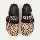 Mules Tora de piel georgette estampada