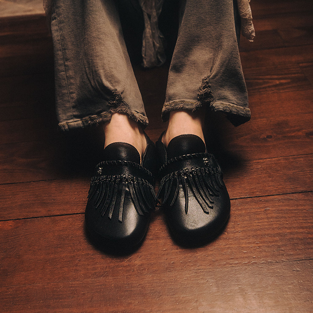 Mules Georgette Cuir Nappa Noir