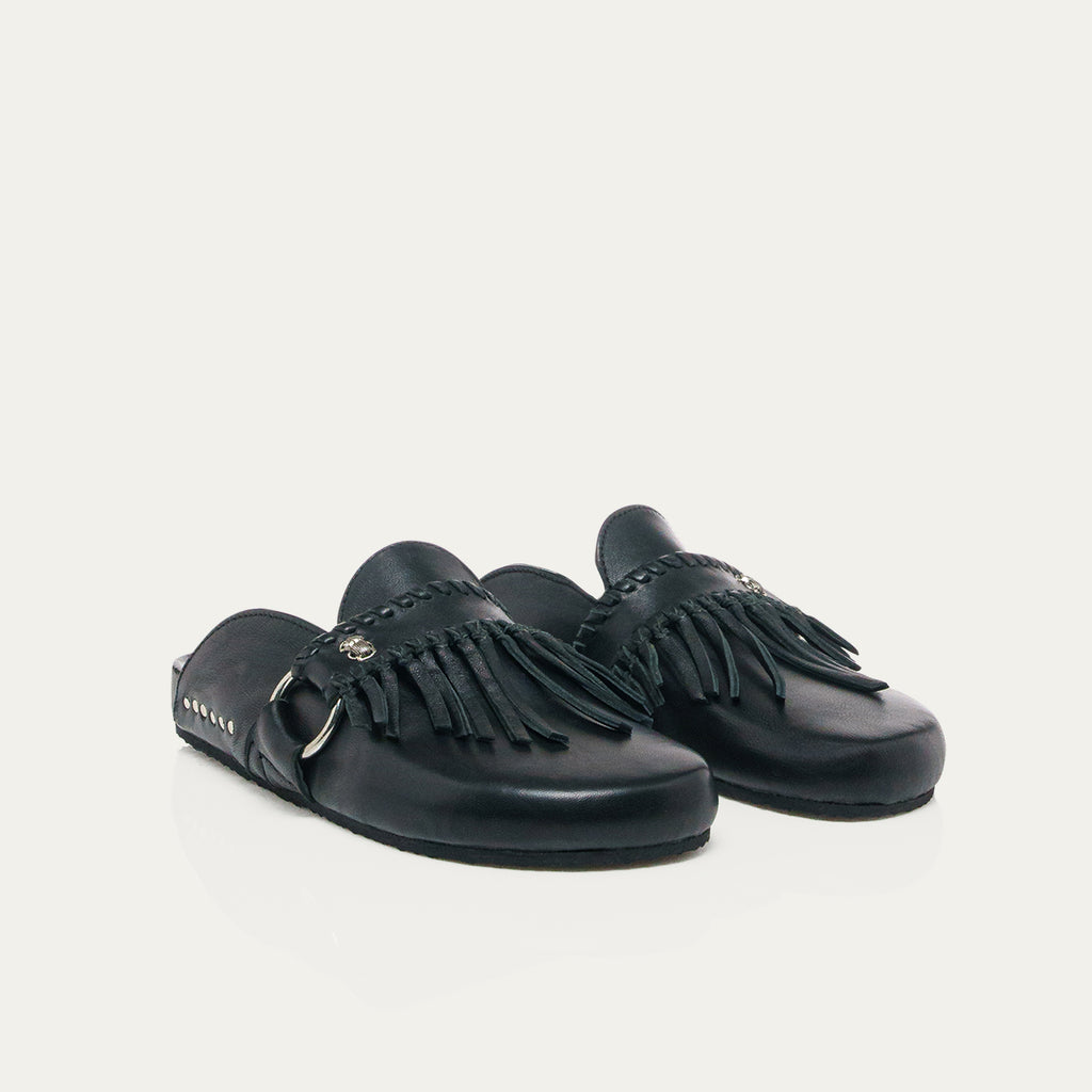 Mules Georgette Cuir Nappa Noir