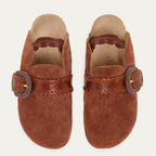 Mules Georgette Veau Velours Cognac