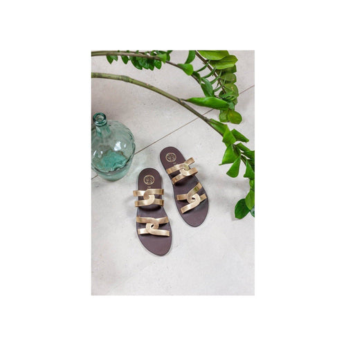 White Sun - Jana Mules - Buff Dark Gold - Dark Gold