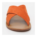 White Sun - Lanruen Mules - Orange Goat Suede - Orange