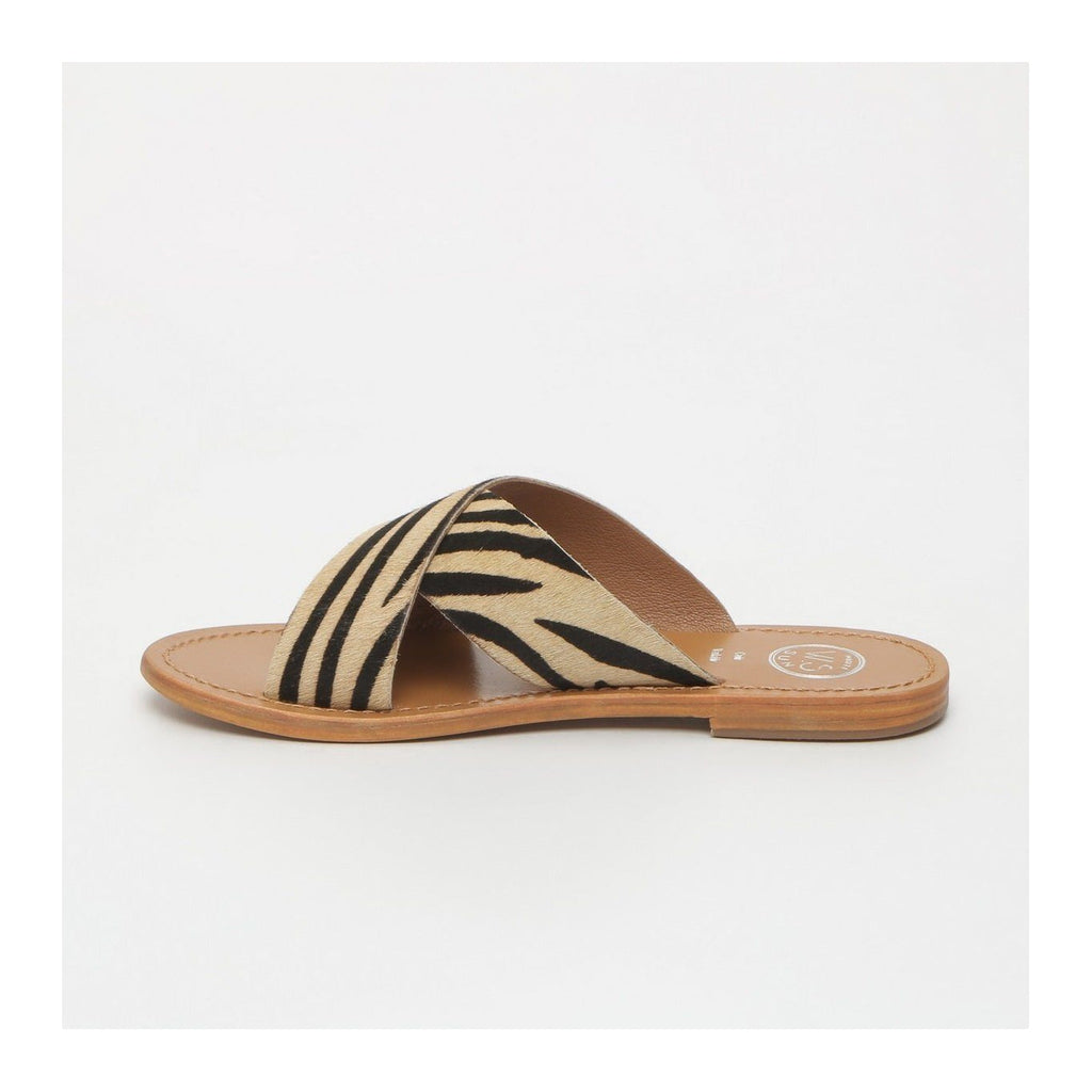 White Sun - Lanruen Mules - Zebra Pony Leather - Zebra