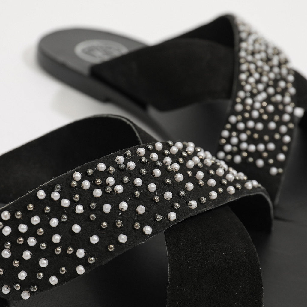 White Sun - Papiro Mules - Black - Women