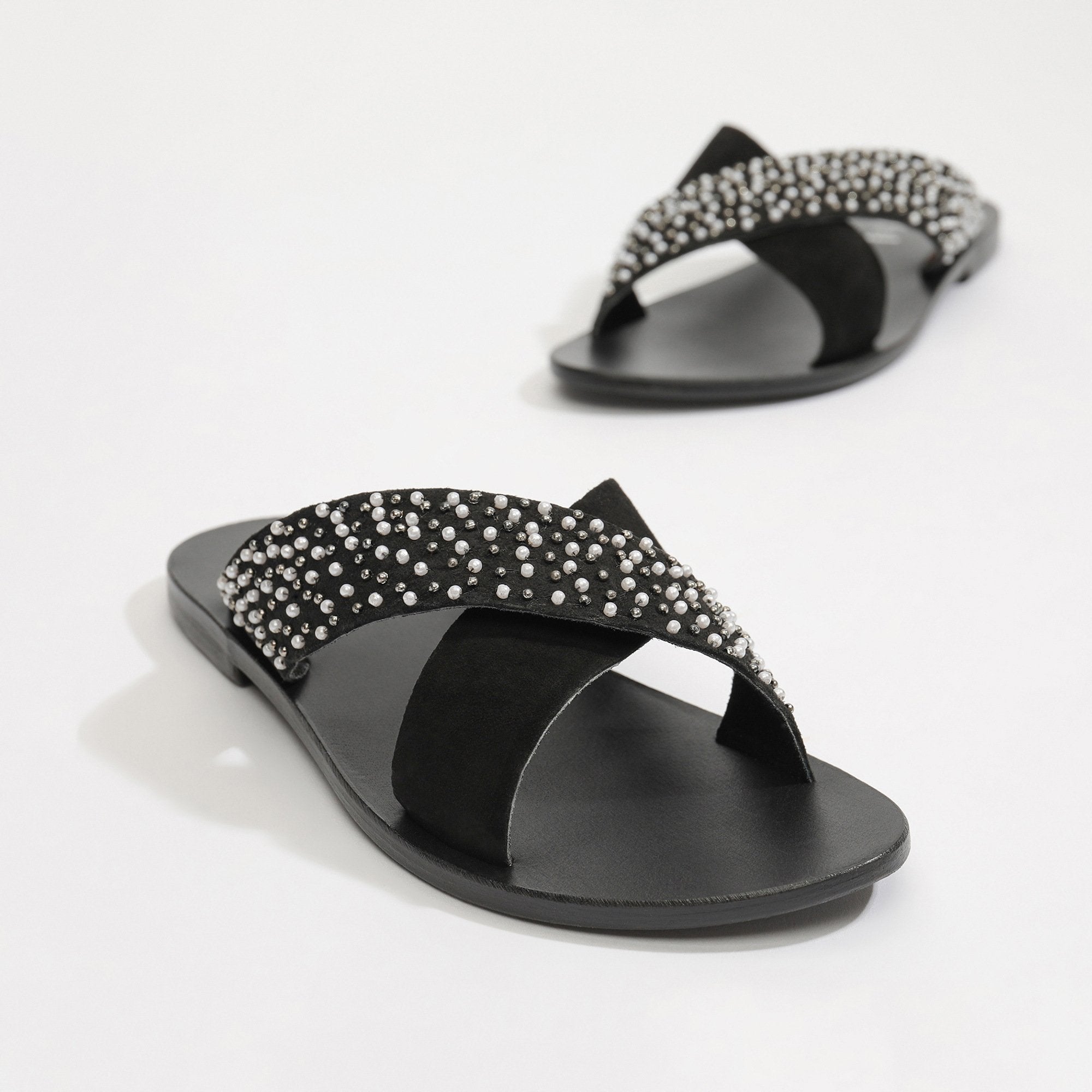 White Sun - Papiro Mules - Black - Women