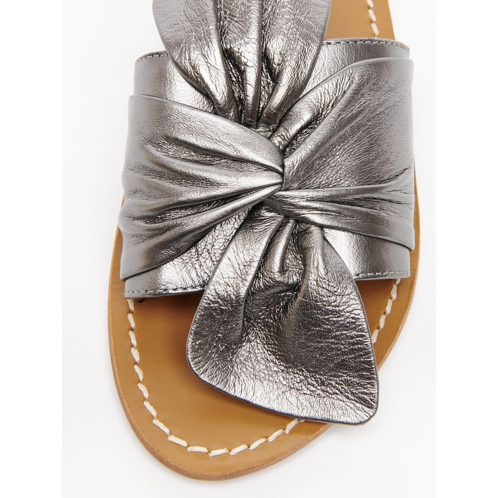 White Sun - Simpatica Mules - Grey Metallic Nappa - Grey