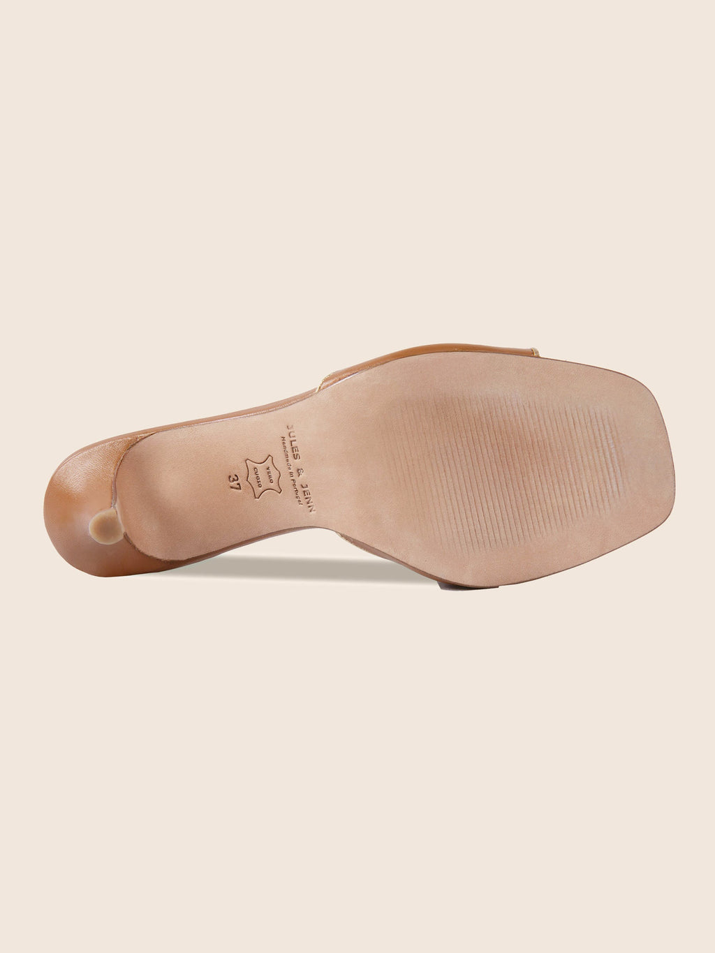 Mules Talon Fin Cuir Camel - Femme