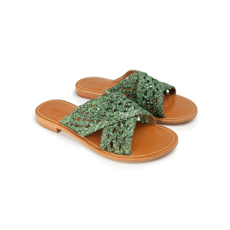 Couleur Pourpre - Mules Tanjore - Teju verde