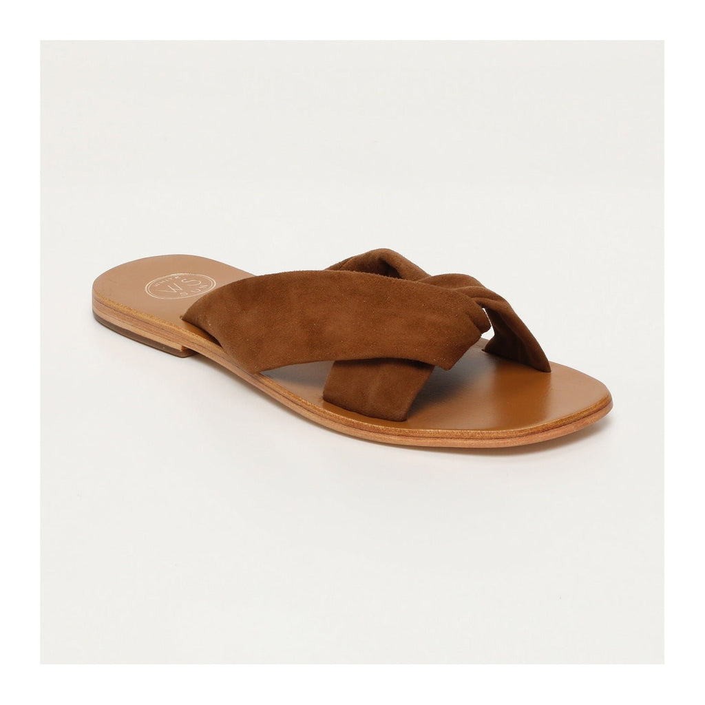 White Sun - Mules Bansari - Camel Goat Suede - Brown