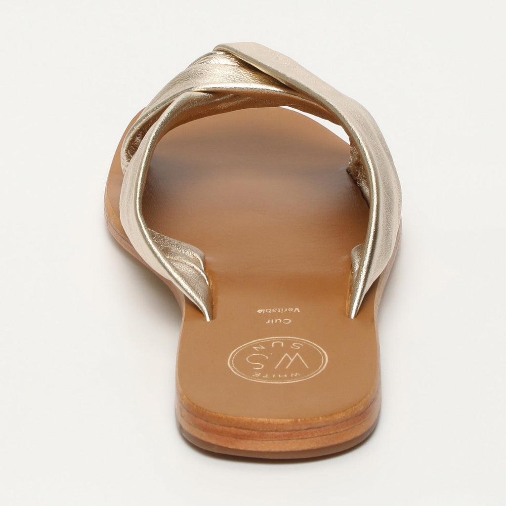 White Sun - Bansari Mules - Platinium Metallic Nappa - Gold