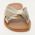 White Sun - Bansari Mules - Platinium Metallic Nappa - Gold