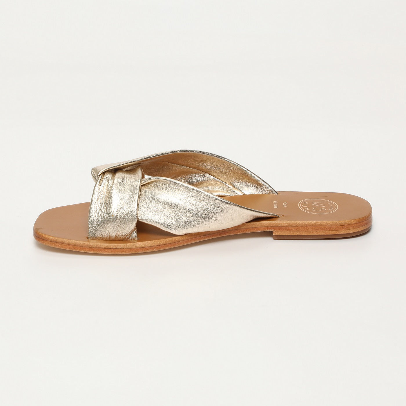 White Sun - Bansari Mules - Platinium Metallic Nappa - Gold