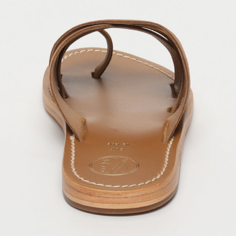 White Sun - Tasneem Mules - Camel Goat Suede - Brown