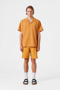 Seersucker Shorts Plain Mustard