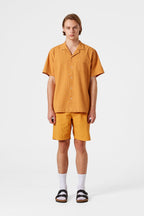 Seersucker Shorts Plain Mustard