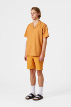 Seersucker Shorts Plain Mustard