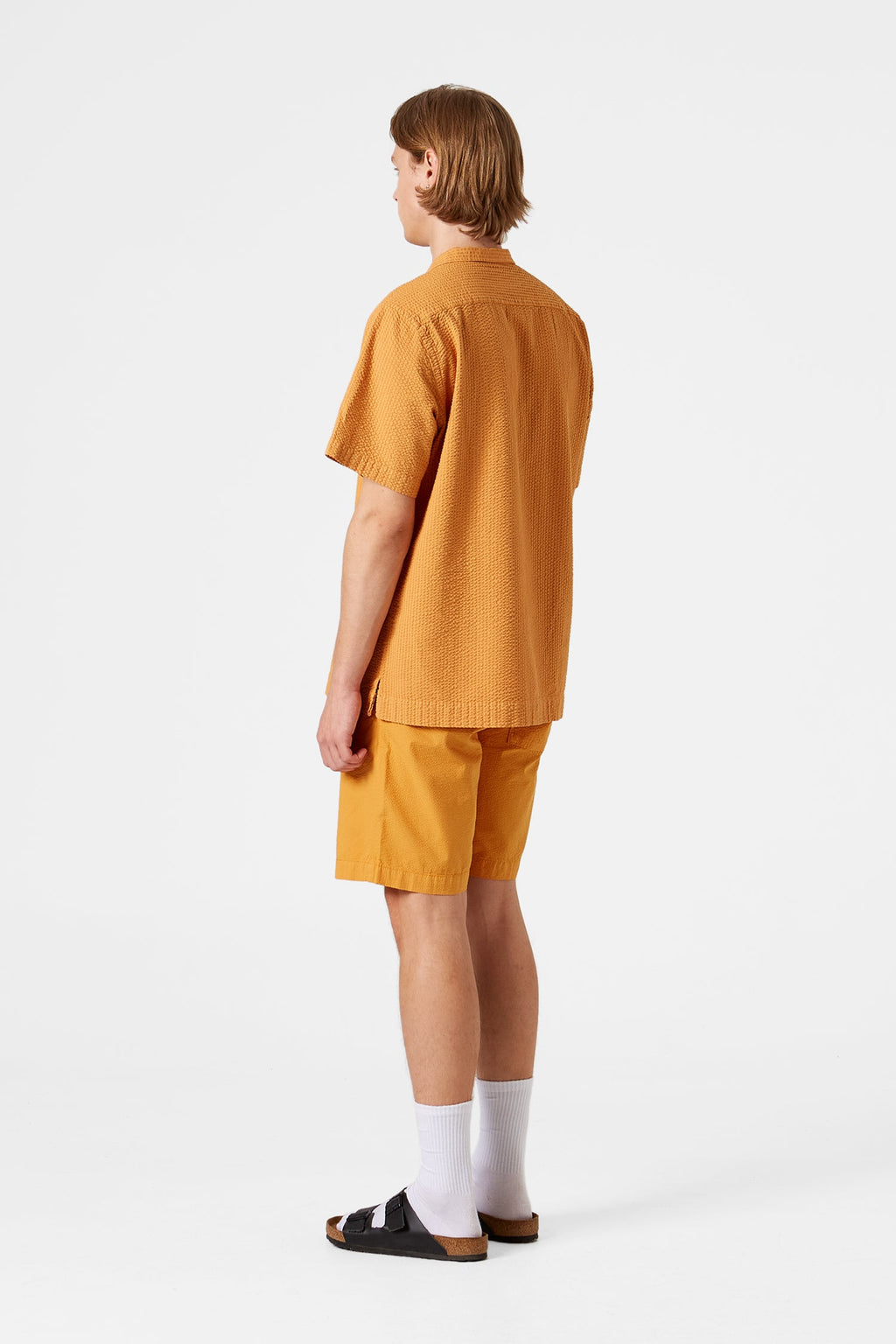 Seersucker Shorts Plain Mustard