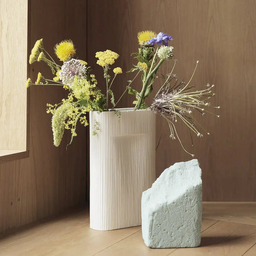 Vase En Faïence Beige 35cm Ridge - Muuto