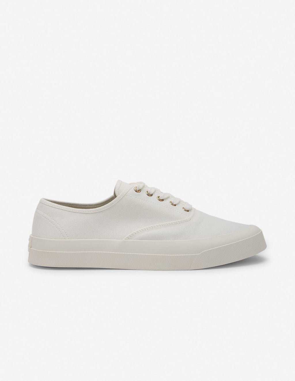 Canvas Lace-Up Sneakers - White - Women