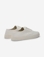 Canvas Lace-Up Sneakers - White - Women