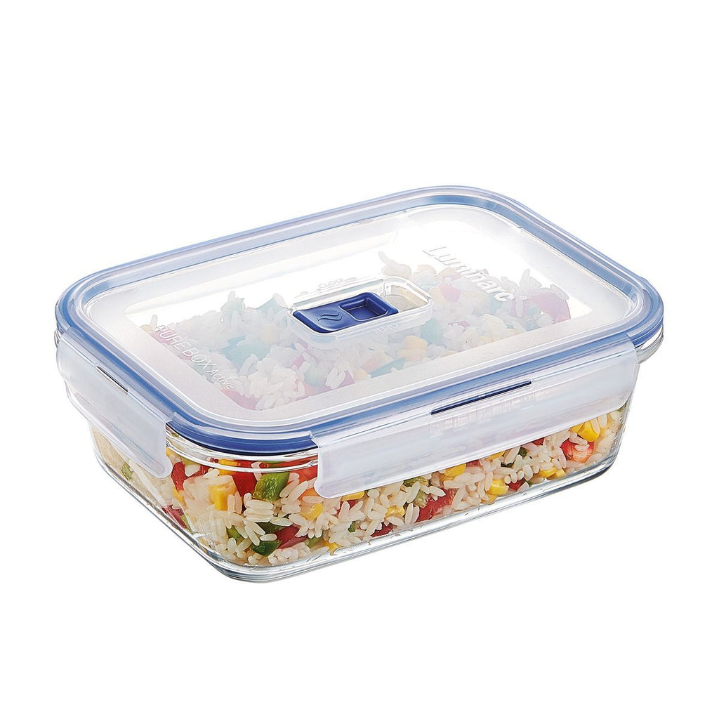 2 Rectangular Storage Containers - 122cl - Pure Box Active