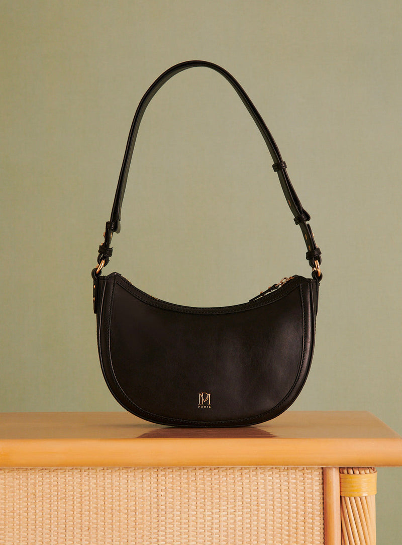 BOLSO SAULA MEDIA LUNA DE PIEL PETITE MENDIGOTE
