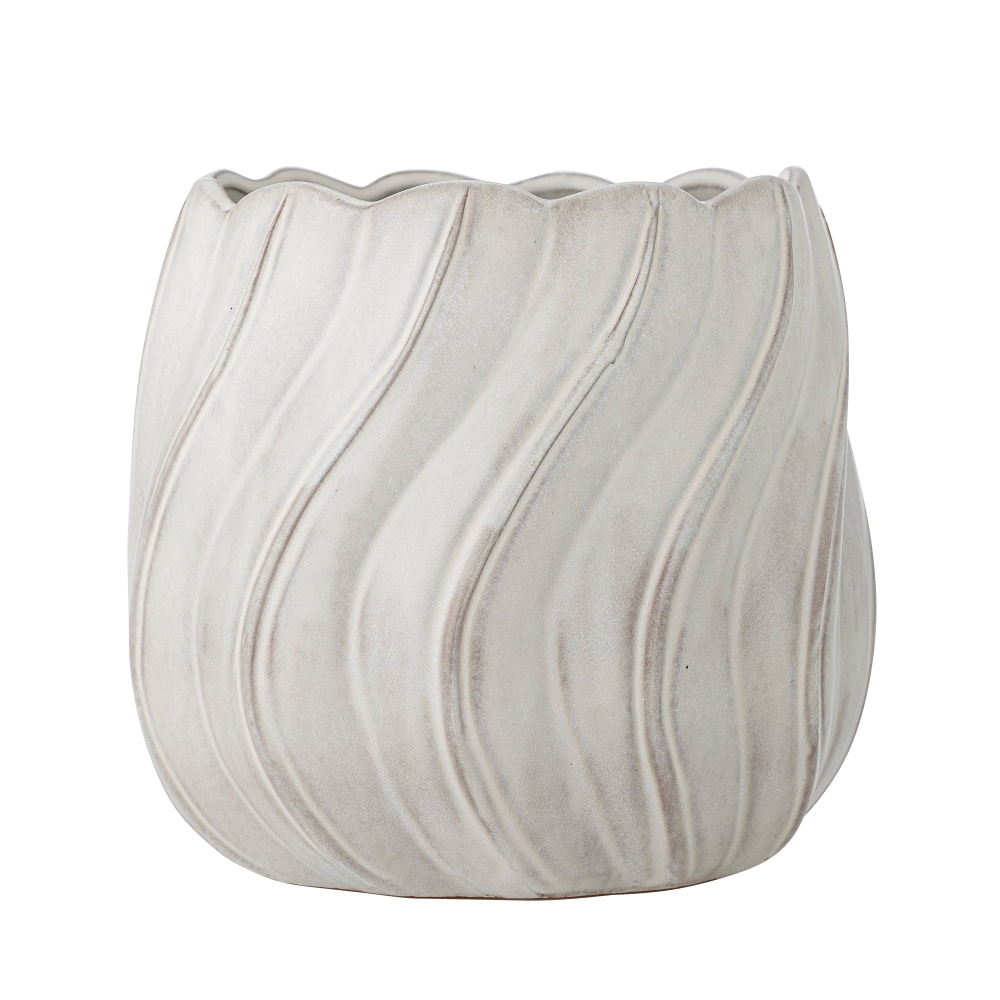 Isidora - Cache-Pot - Blanc - Grès