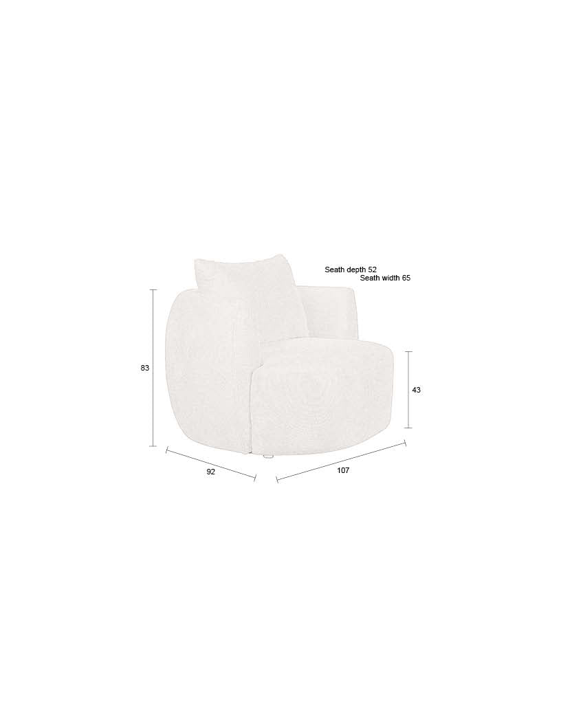 Rocca - Fauteuil lounge - Tissu - Marron