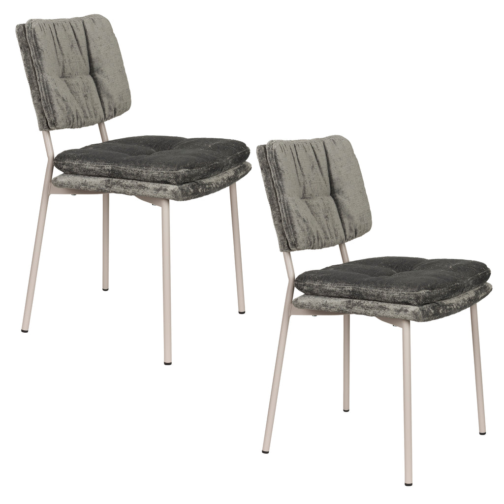Franck - Dining Room Chair - Polyester - Gray