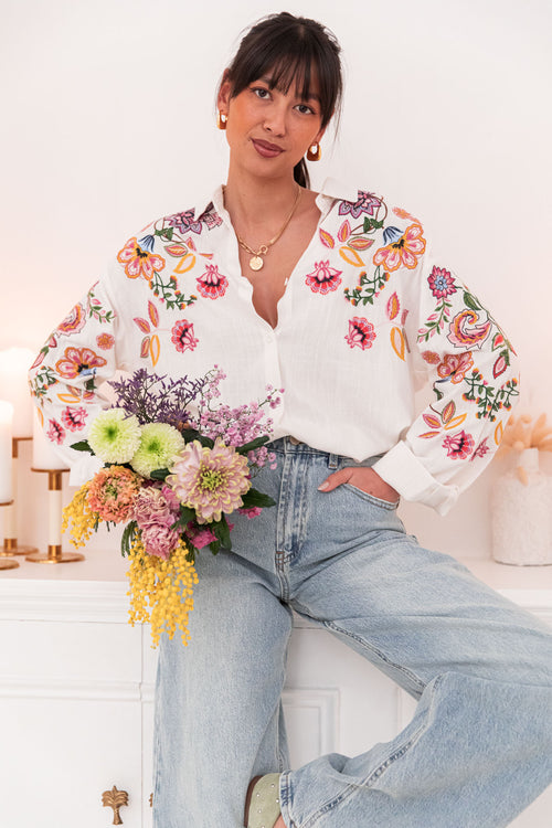 NAÏS Écrue - Chemise Brodée