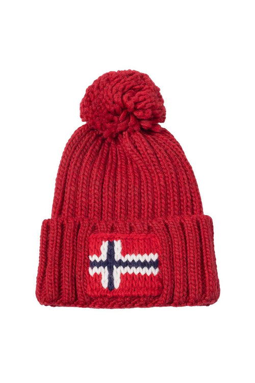 Napapijri - Bonnet Semiury En Laine Mélangée - Rouge/Rouge - Homme