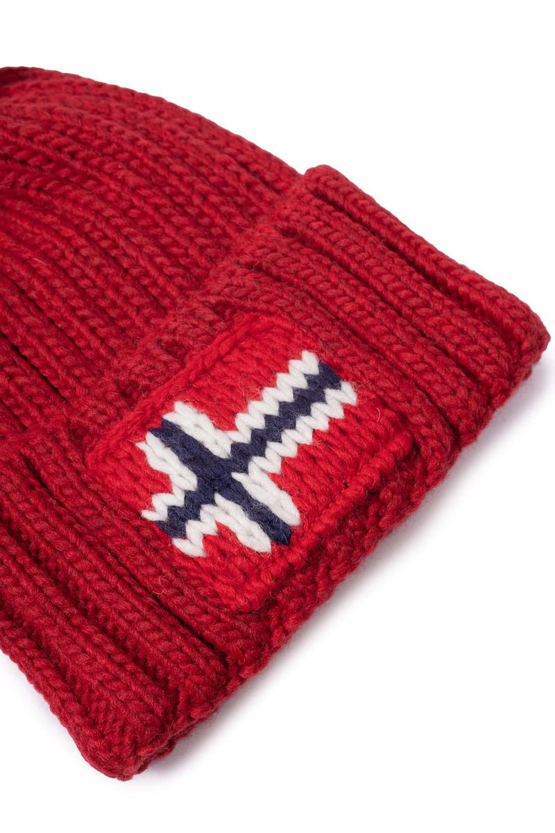 Napapijri - Bonnet Semiury En Laine Mélangée - Rouge/Rouge - Homme